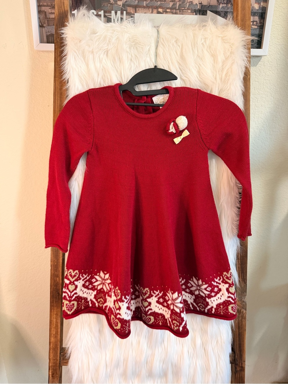 Red Holiday Knit Dress for Kids - Brand: